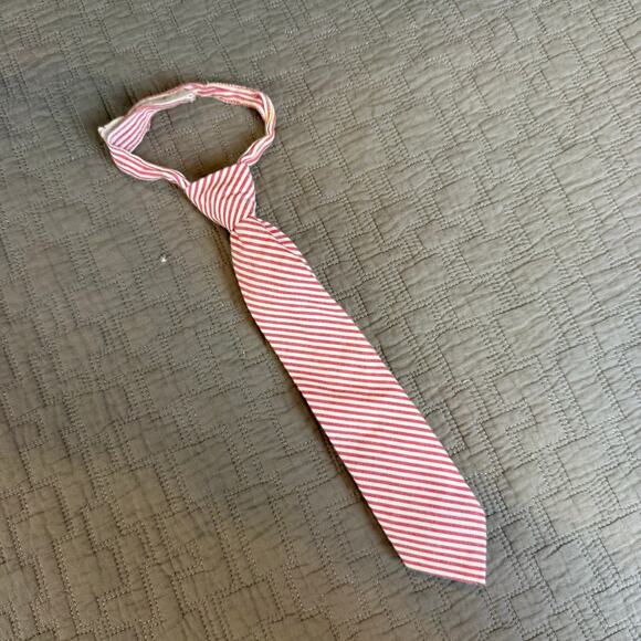 2 Red White Stripe Seersucker Ties Neck Bow Tie Brothers Set Lot Rugged Butts - Picture 4 of 12